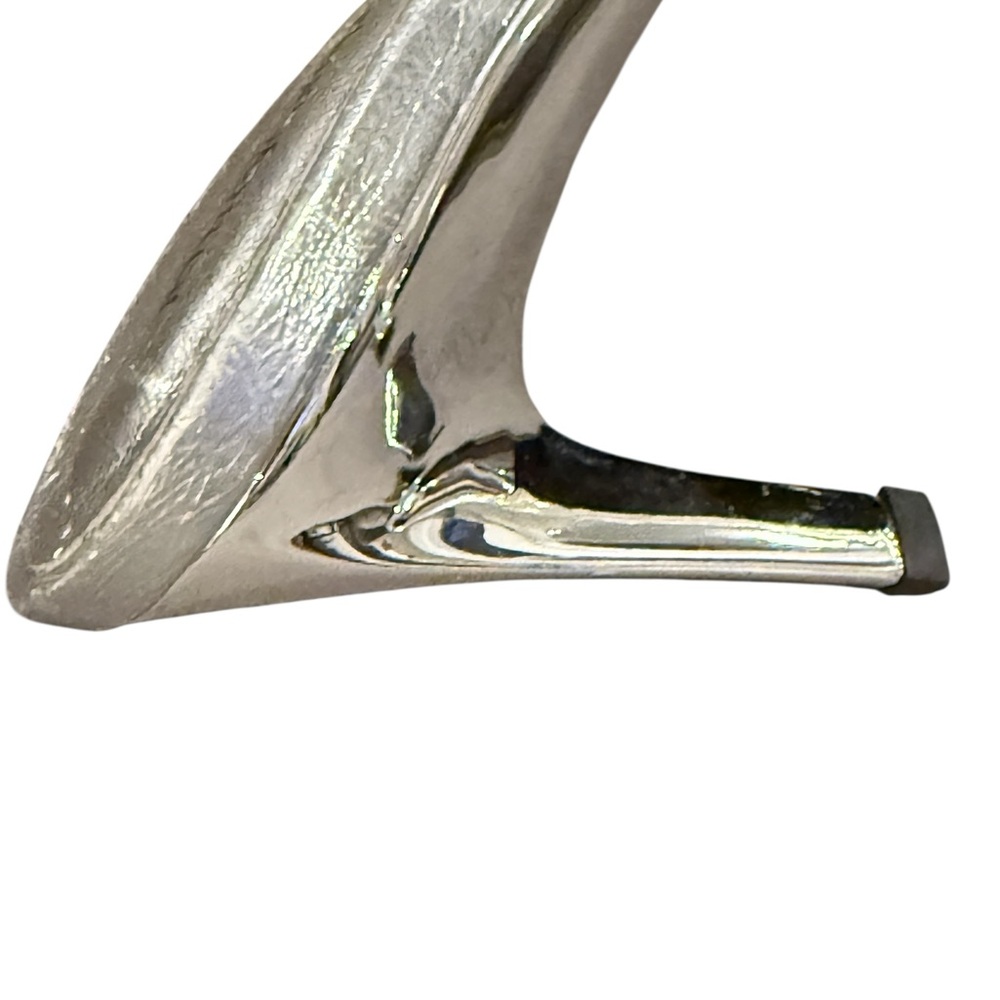 Jeffrey Campbell Cecily-2 Shimmering Silver Slingback Heels Size 11 - Picture 5 of 13